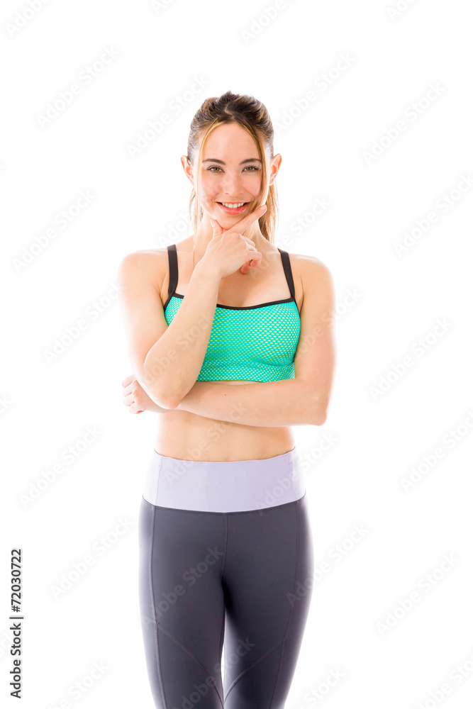 model isolated on plain background thinking model isolated on plain background thinking