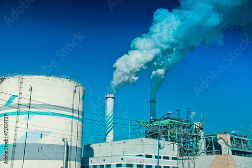 Photography Exhaust Emissions In A Factory