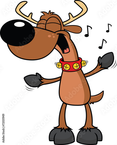 Cartoon Reindeer Singing