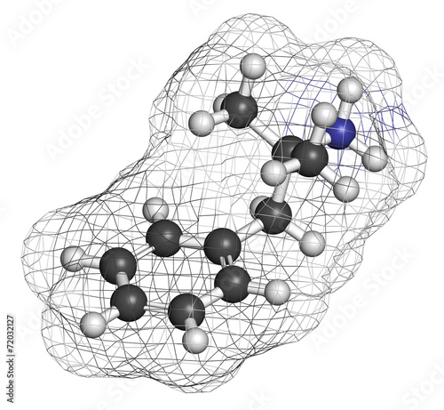 Phentermine appetite suppressant drug molecule.  photo
