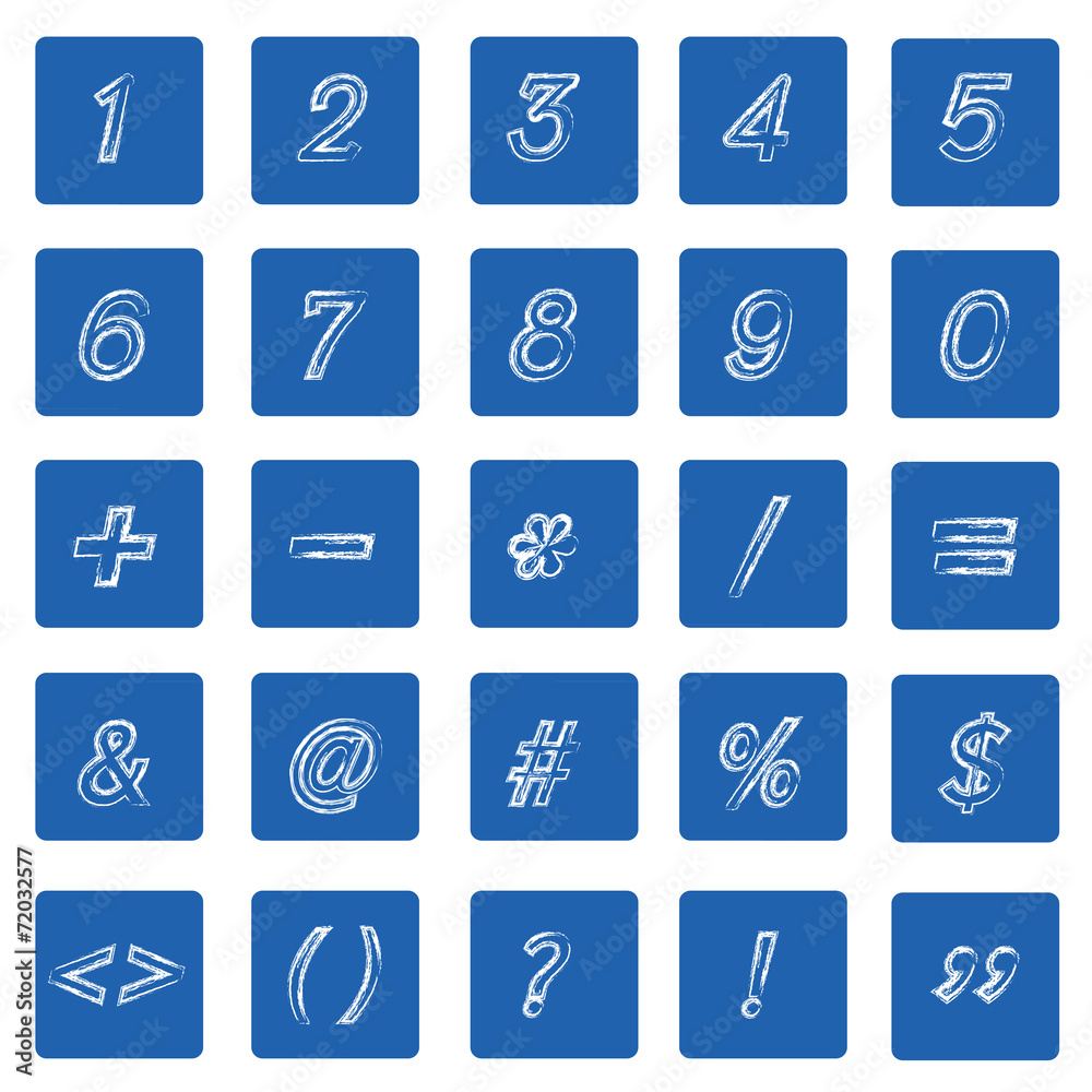 Vector blue brush stroke number style Vector blue brush stroke number style