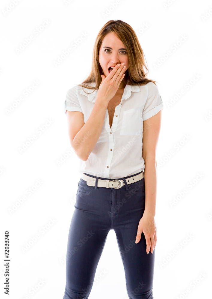 model isolated on plain background model isolated on plain background