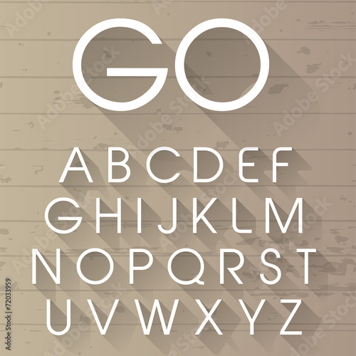 Vector long shadow alphabet