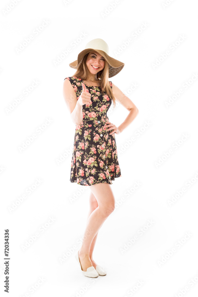 model isolated positive attitude thumbs up model isolated positive attitude thumbs up