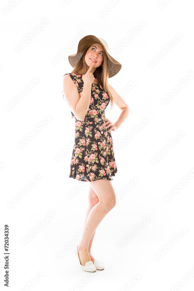 model isolated on plain background thinking model isolated on plain background thinking