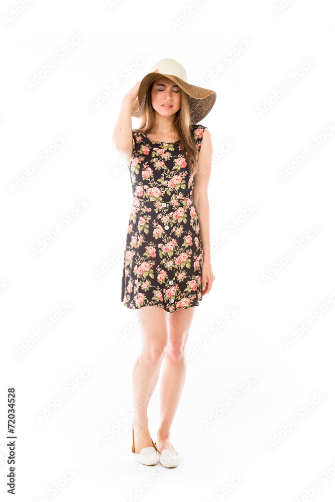 model isolated on plain background confused headache model isolated on plain background confused headache