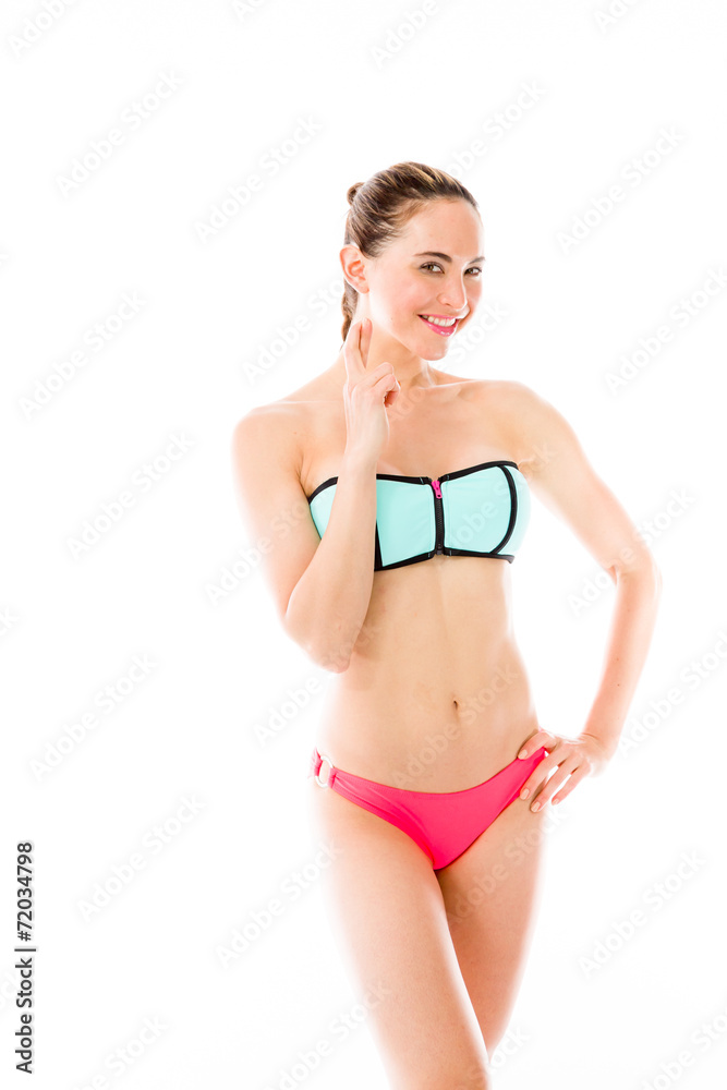 model isolated with fingers crossed for luck model isolated with fingers crossed for luck