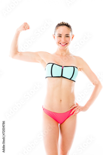 strong model isolated with arm curl