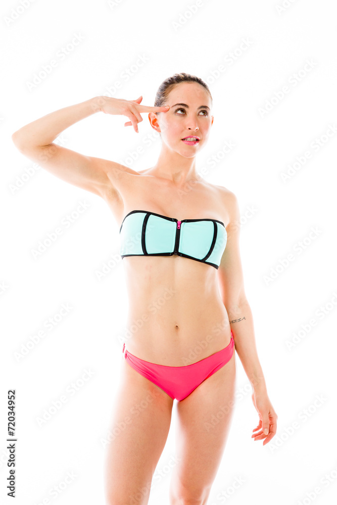 model isolated on plain background hand gesture gun model isolated on plain background hand gesture gun