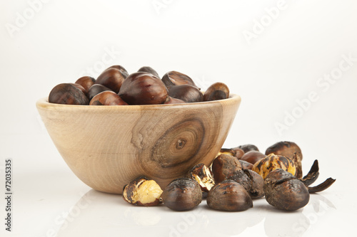 Delicious roasted chestnut isolated stock image