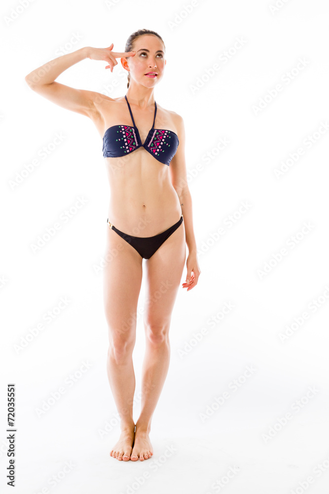 model isolated on plain background hand gesture gun model isolated on plain background hand gesture gun