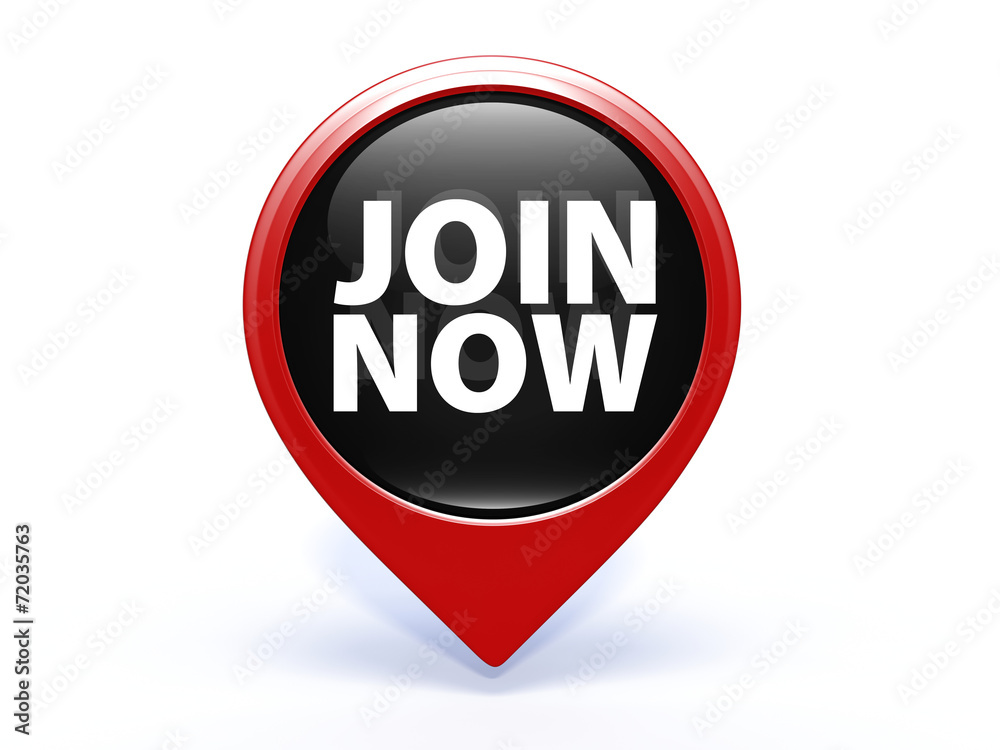 Join now pointer icon on white background Join now pointer icon on white background