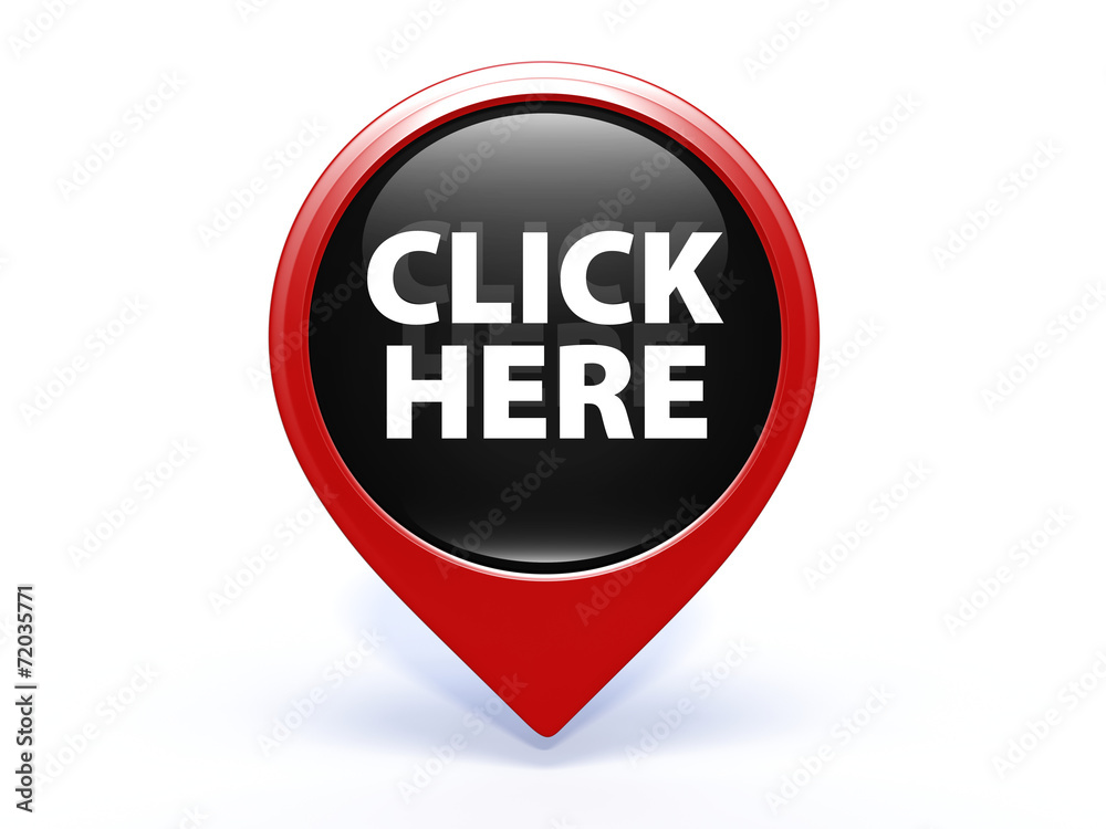 Click here pointer icon on white background Click here pointer icon on white background