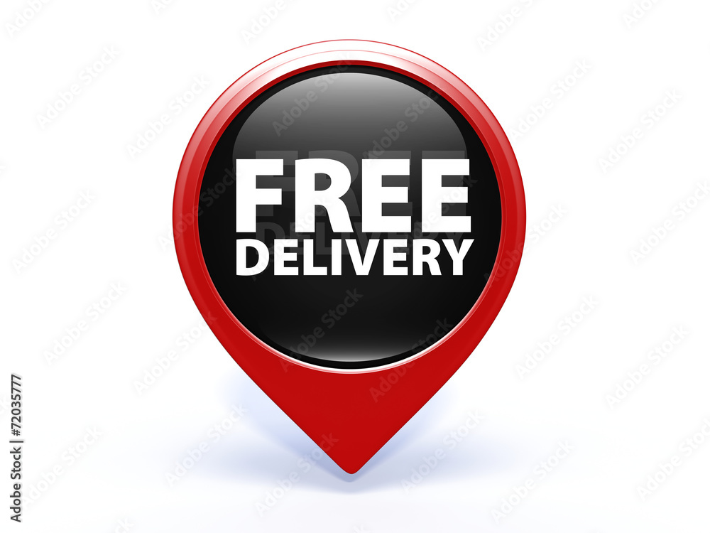 Free delivery pointer icon on white background Free delivery pointer icon on white background