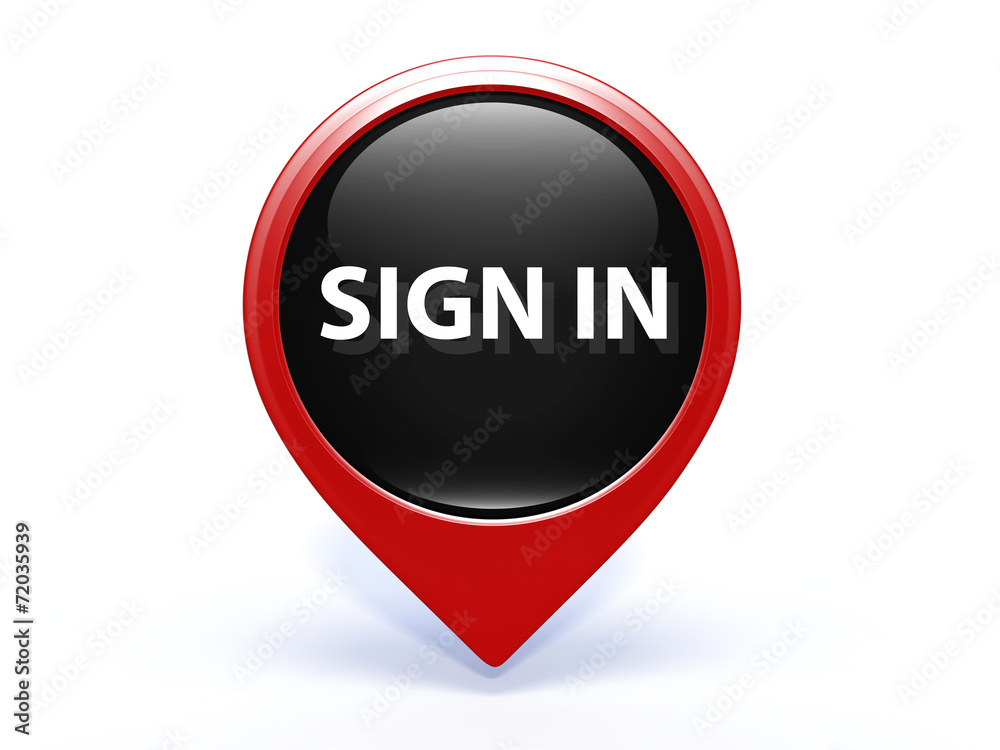sign in pointer icon on white background sign in pointer icon on white background