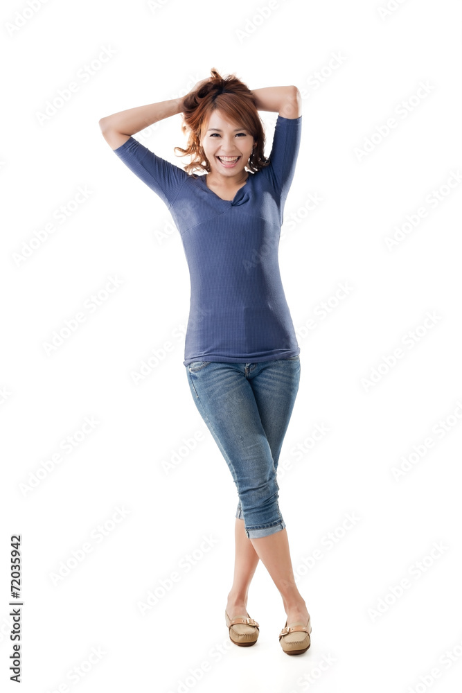 Excited Asian young girl Excited Asian young girl