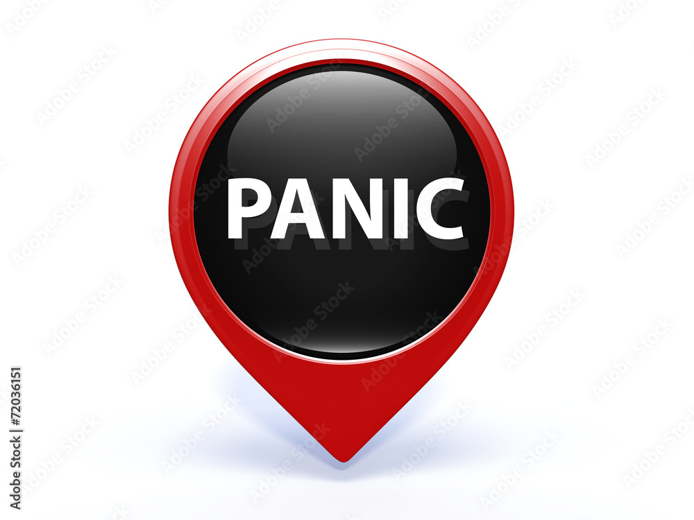 panic pointer icon on white background panic pointer icon on white background