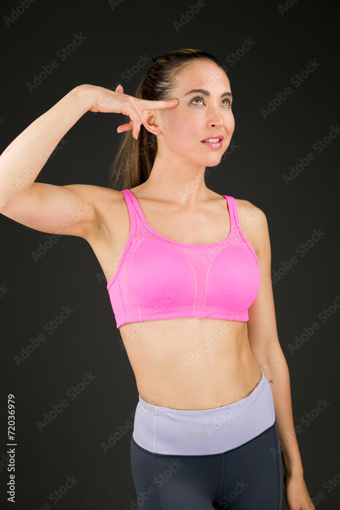 model isolated on plain background hand gesture gun model isolated on plain background hand gesture gun