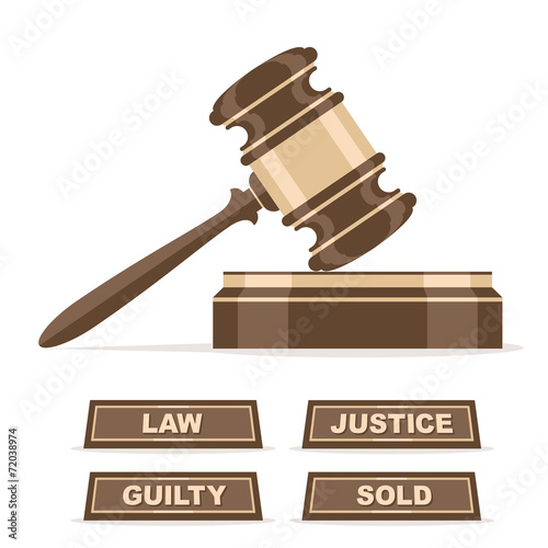 Judges gavel or auction hammer