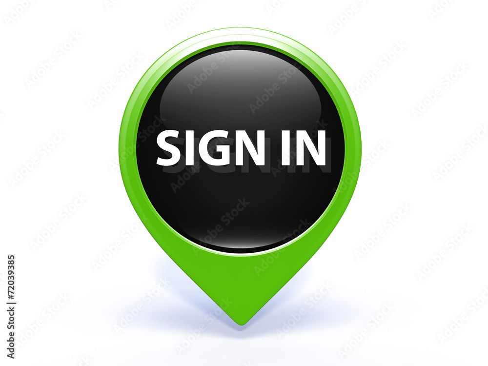 sign in pointer icon on white background sign in pointer icon on white background