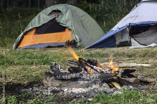 Tents in forest