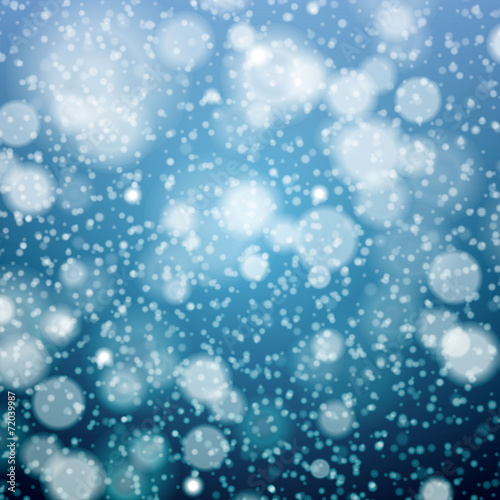Christmas snowflakes blurred background. Vector illustration.