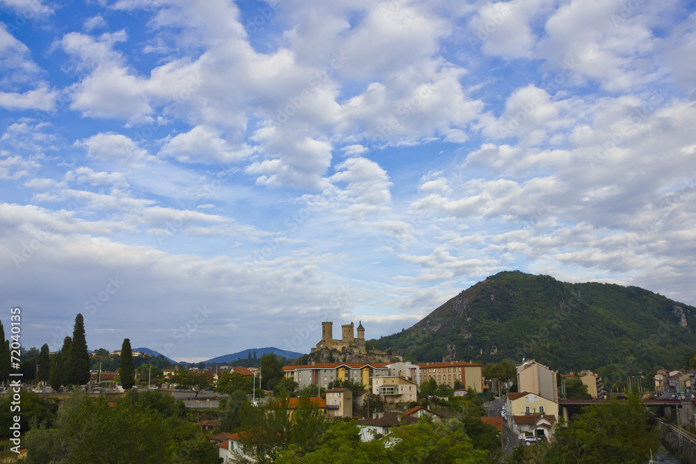 Cloudscape on Pyrenees town