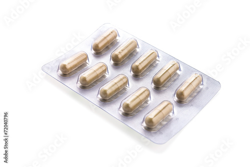 Capsule pill isolated on white background