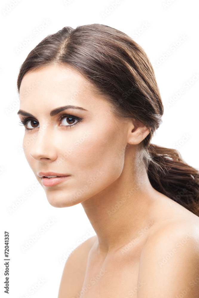 Portrait of beautiful woman, on white Portrait of beautiful woman, on white