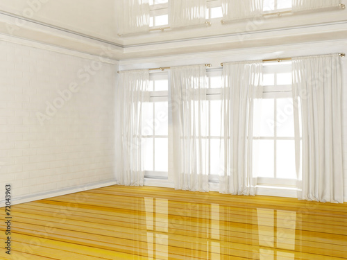 empty room with a big window