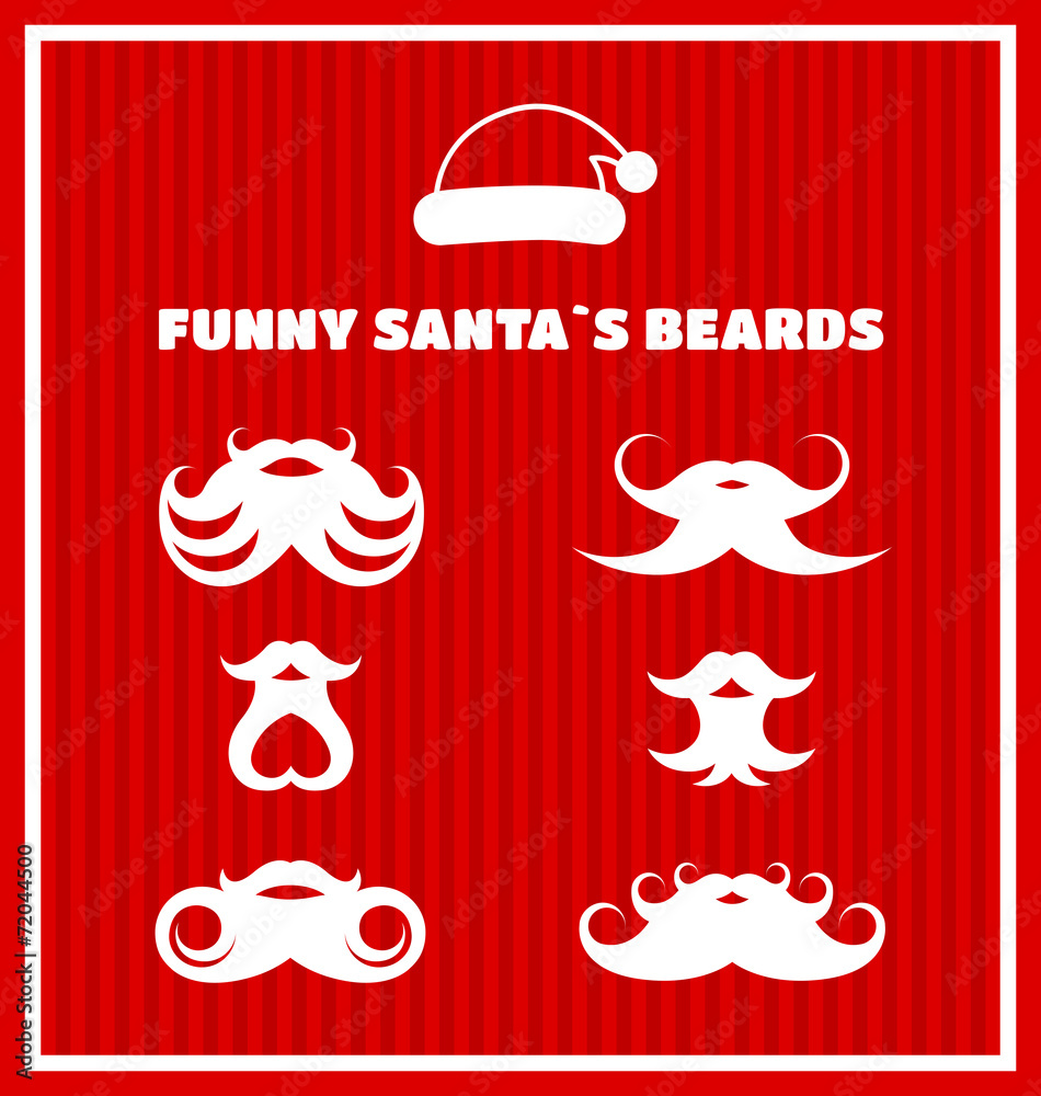 Funny beard of Santa Claus. Vector illustration.