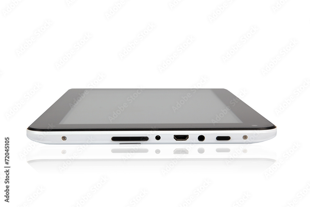Modern black tablet pc isolated on white Modern black tablet pc isolated on white