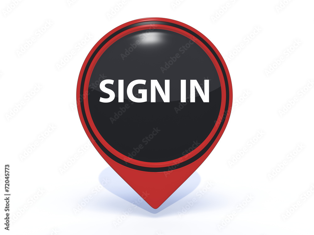 sign in pointer icon on white background sign in pointer icon on white background