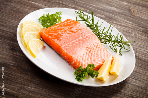 Fresh raw salmon fillet 