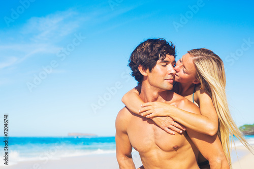 Couple Kissing on Tropical Beach