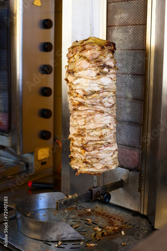 Gyro meat on rotating spit