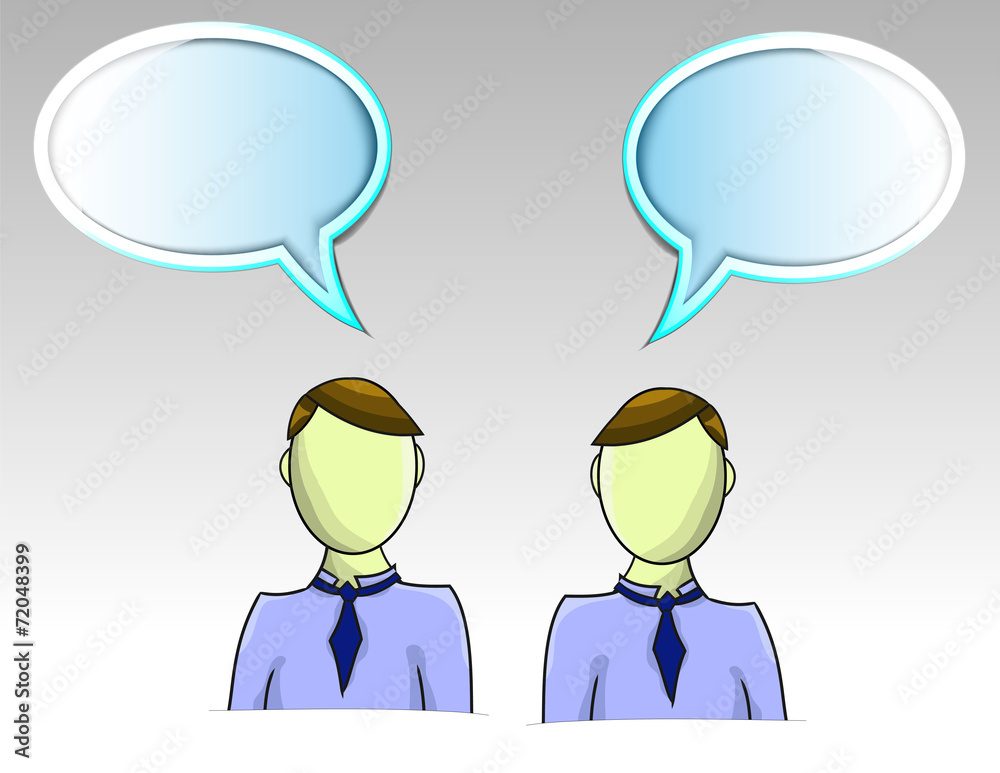Illustration of two business men with text balloons Illustration of two business men with text balloons