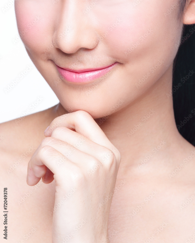 Fototapeta premium young woman with beautiful lips