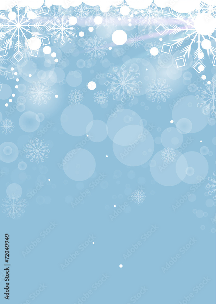Christmas card with white snowflakes