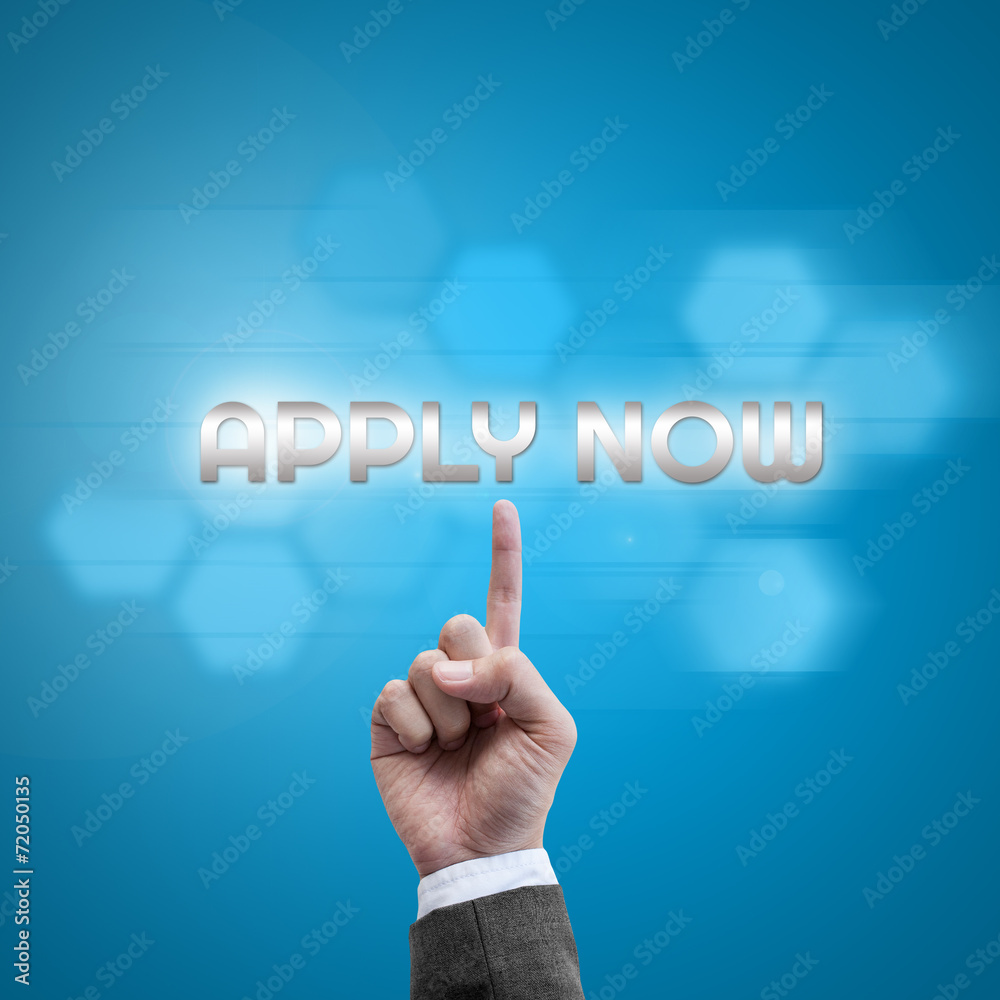 Businessman hand working with modern computer interface as Apply Businessman hand working with modern computer interface as Apply
