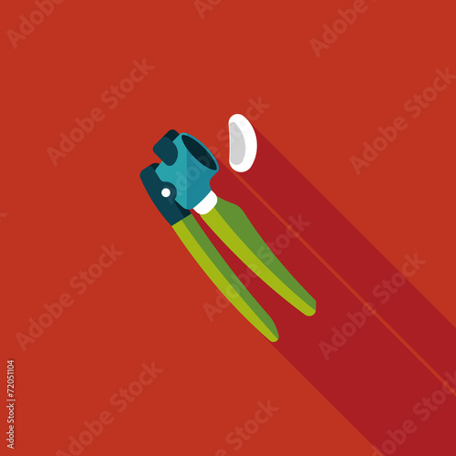 kitchenware garlic tool flat icon with long shadow,eps10