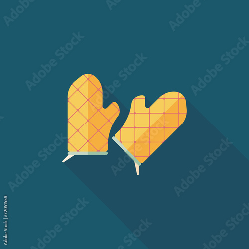 kitchenware oven mitts flat icon with long shadow,eps10