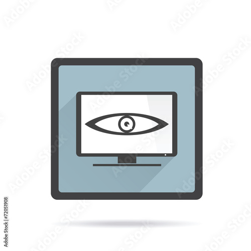 Big brother is watching you.  TV on white background. Vector