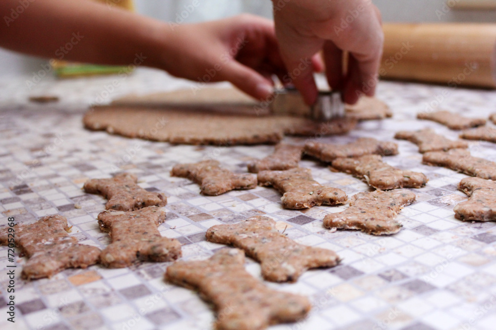 selbstgemachte Hundeplätzchen Nahaufnahme selbstgemachte Hundeplätzchen Nahaufnahme