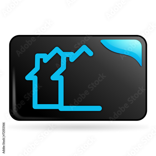 lotissement immobilier sur bouton web rectangle bleu