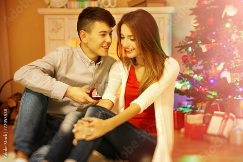 Young couple sitting