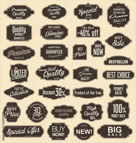 Vintage sale labels collection design elements, Premium quality