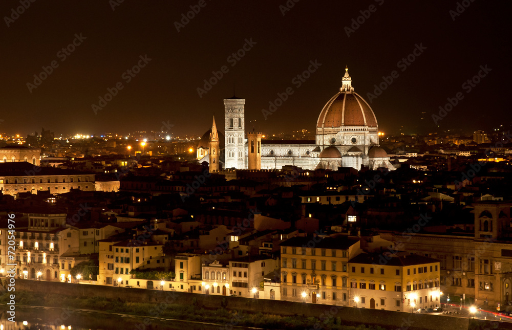 Night view on Florence, Italy