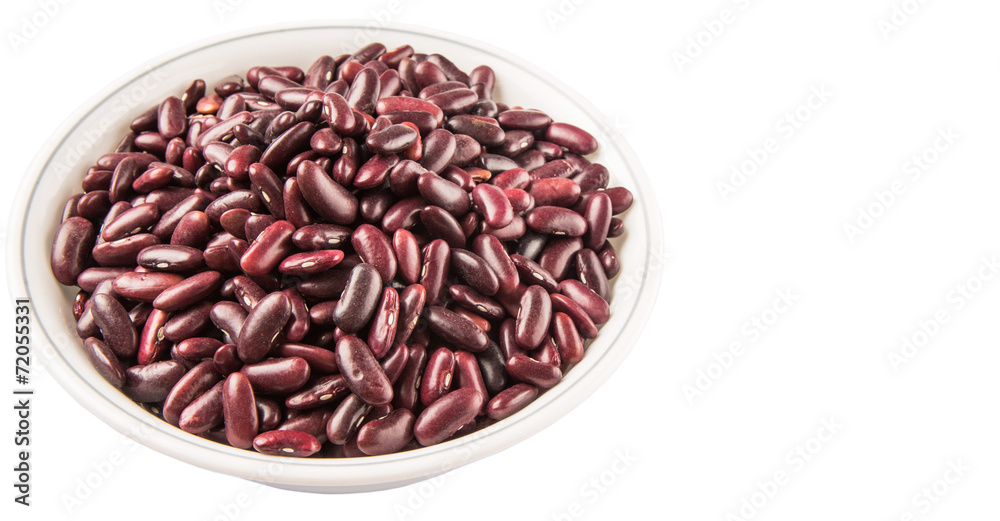 Red kidney beans in white bowl over white background Red kidney beans in white bowl over white background