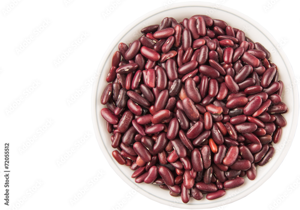 Red kidney beans in white bowl over white background Red kidney beans in white bowl over white background